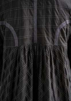 Outlet Gudrun Sjödén Kleid „Helga“ aus Bio-Baumwollgewebe dunkelpetrol
