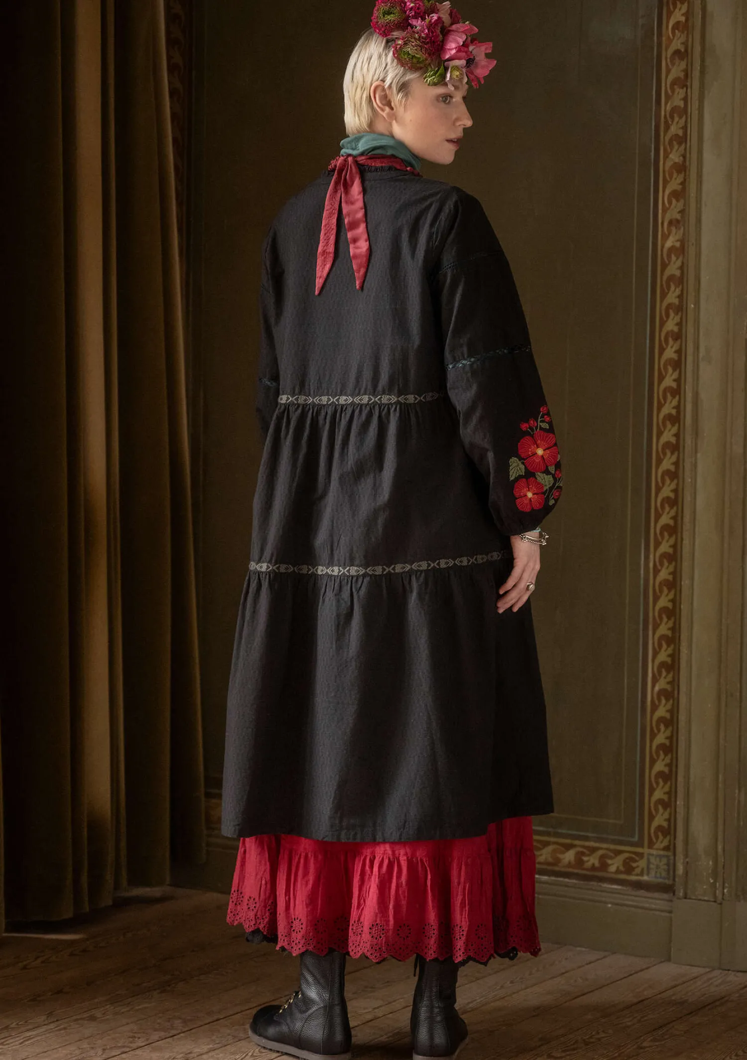 Best Sale Gudrun Sjödén Kleid „Åland“ aus Bio-Baumwollgewebe moosbeere