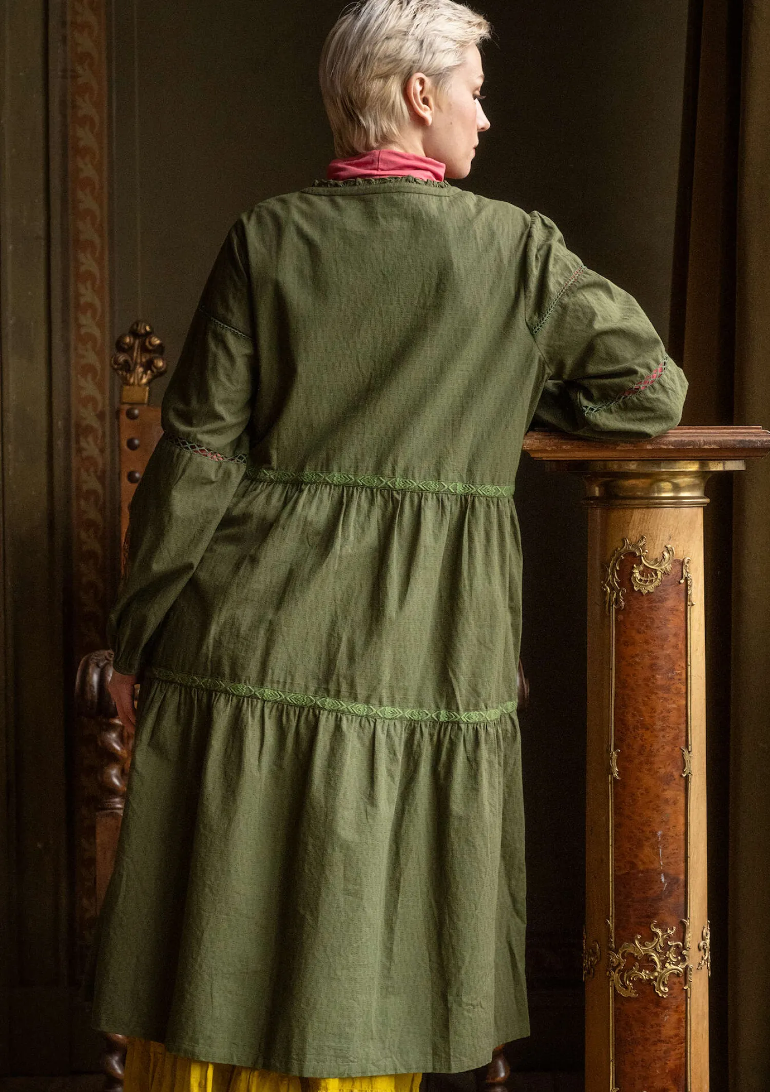 Flash Sale Gudrun Sjödén Kleid „Åland“ aus Bio-Baumwollgewebe moosbeere