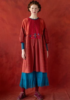 Best Sale Gudrun Sjödén Kleid „Sofia“ aus Bio-Baumwollgewebe krapprot