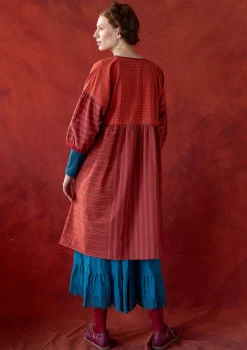 Outlet Gudrun Sjödén Kleid „Sofia“ aus Bio-Baumwollgewebe krapprot
