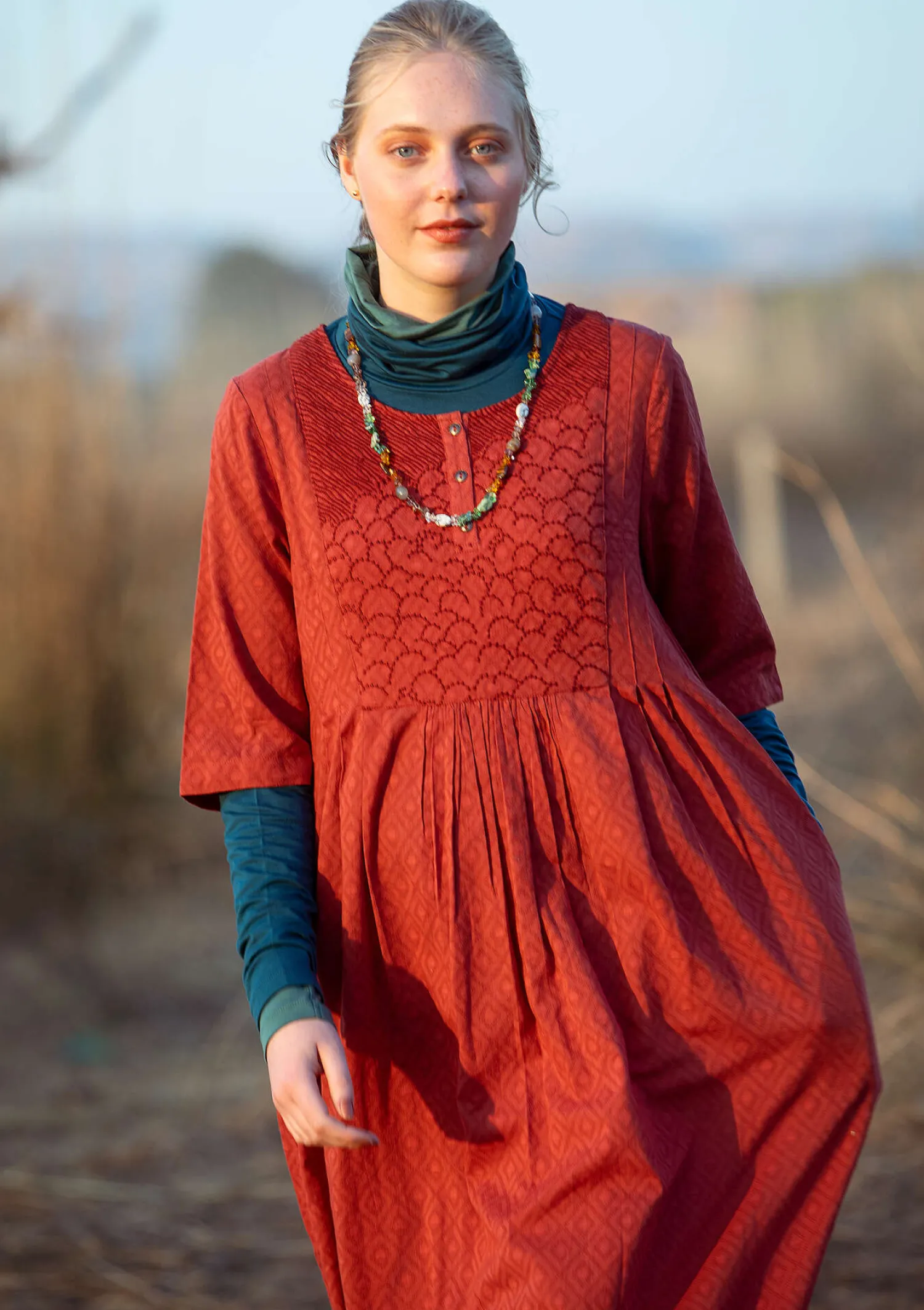 Cheap Gudrun Sjödén Kleid „Strandfynd“ aus Bio-Baumwollgewebe schwarz