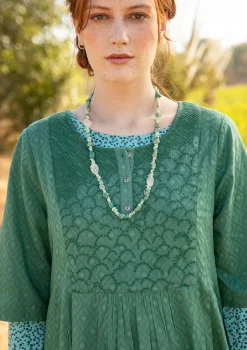 Fashion Gudrun Sjödén Kleid „Strandfynd“ aus Bio-Baumwollgewebe meerglasgrün