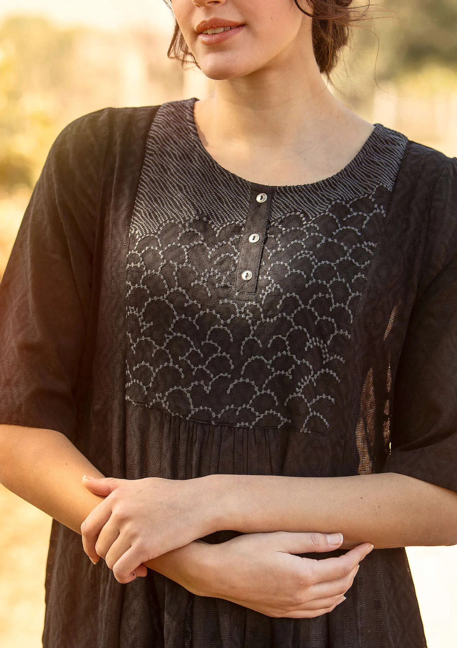 Cheap Gudrun Sjödén Kleid „Strandfynd“ aus Bio-Baumwollgewebe meerglasgrün