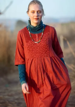 Cheap Gudrun Sjödén Kleid „Strandfynd“ aus Bio-Baumwollgewebe rost