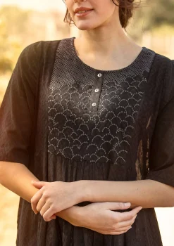 Hot Gudrun Sjödén Kleid „Strandfynd“ aus Bio-Baumwollgewebe rost