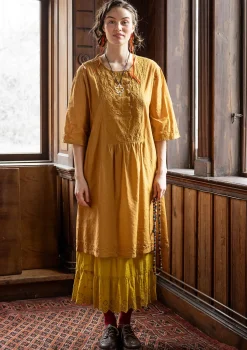 Store Gudrun Sjödén Kleid „Wanja“ aus Bio-Baumwollgewebe ocker