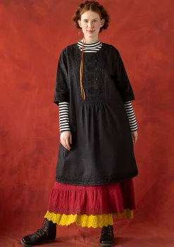 Sale Gudrun Sjödén Kleid „Wanja“ aus Bio-Baumwollgewebe ocker
