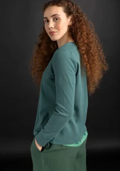 Best Gudrun Sjödén Knopfleistenshirt aus Bio-Baumwollripp feder