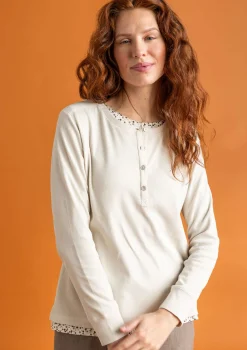 Best Gudrun Sjödén Knopfleistenshirt aus Bio-Baumwollripp opalgrün
