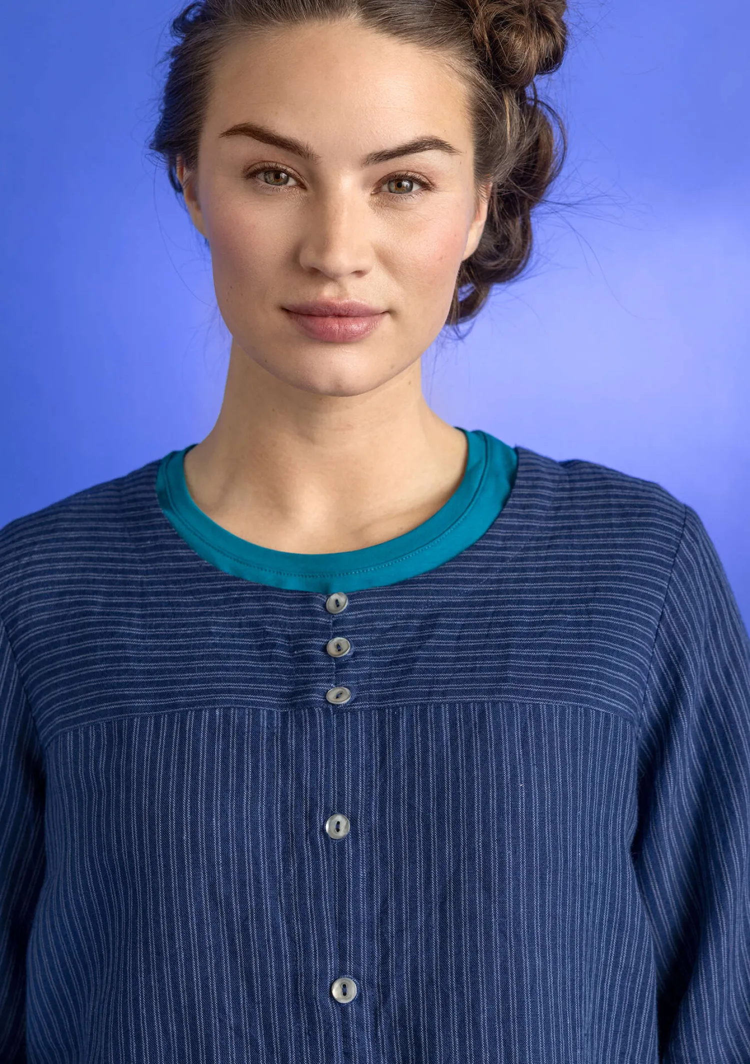 Best Gudrun Sjödén Künstlerbluse „Asta“ aus Leinengewebe senf