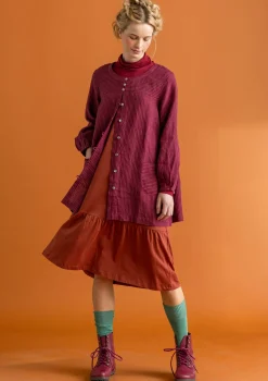 Best Sale Gudrun Sjödén Künstlerbluse „Asta“ aus Leinengewebe senf