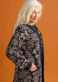 Store Gudrun Sjödén Langstrickjacke „Astrid“ aus Bio-/Recycling-Baumwolle schwarz