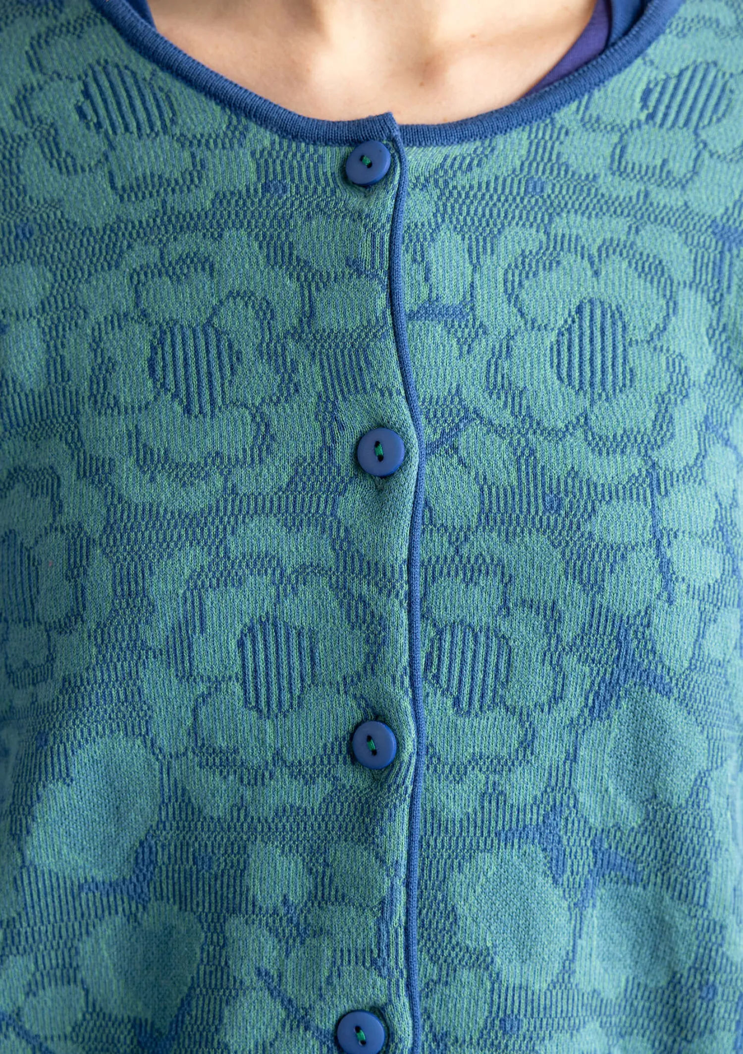 Clearance Gudrun Sjödén Langstrickjacke „Astrid“ aus Bio-/Recycling-Baumwolle wermutkraut