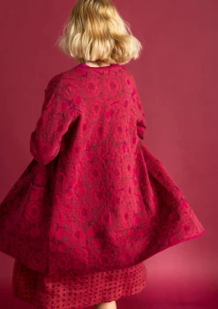 Shop Gudrun Sjödén Langstrickjacke „Astrid“ aus Bio-/Recycling-Baumwolle granatapfel