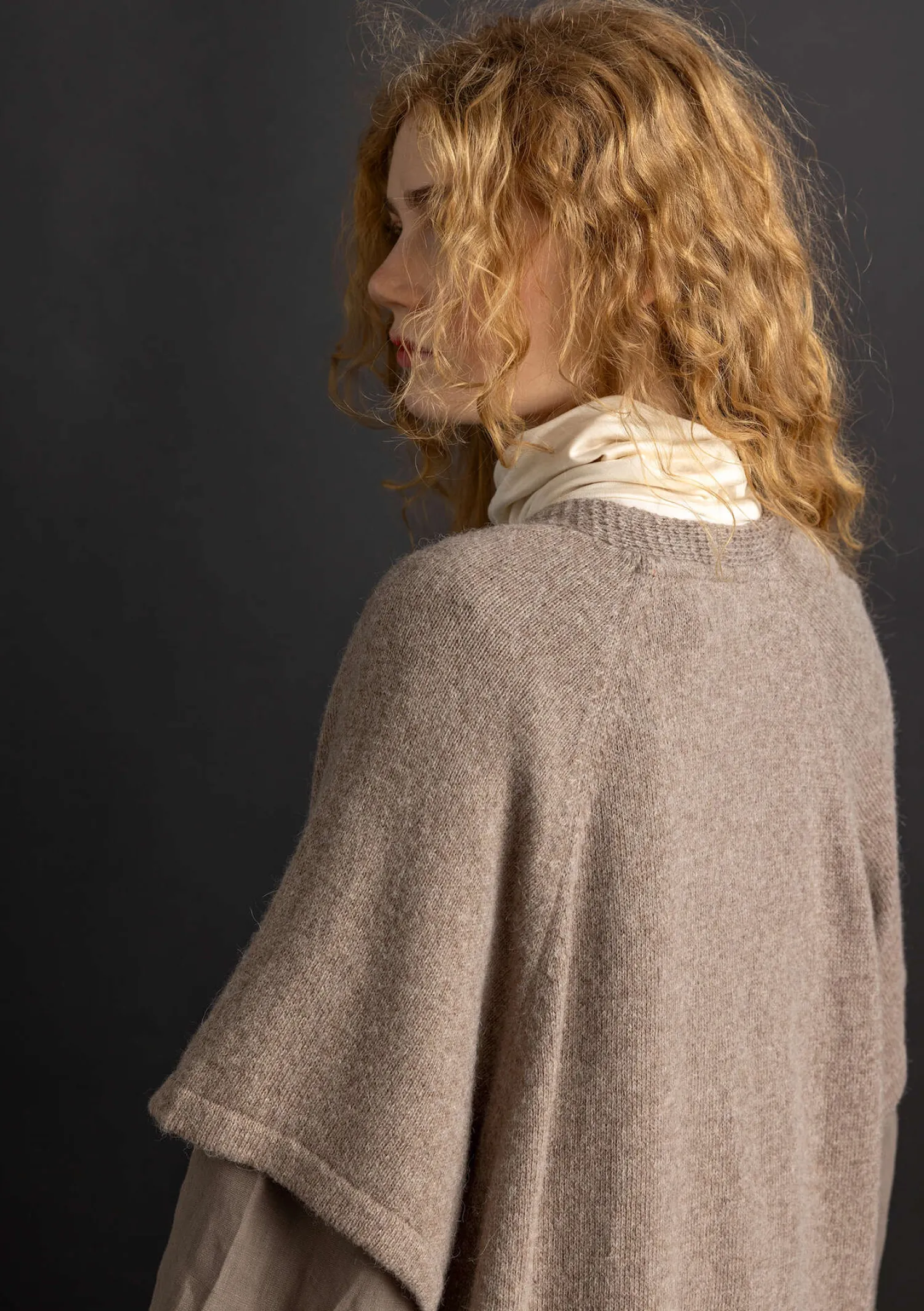 Outlet Gudrun Sjödén Langstrickjacke aus Alpakagemisch dunkelbraun-melange