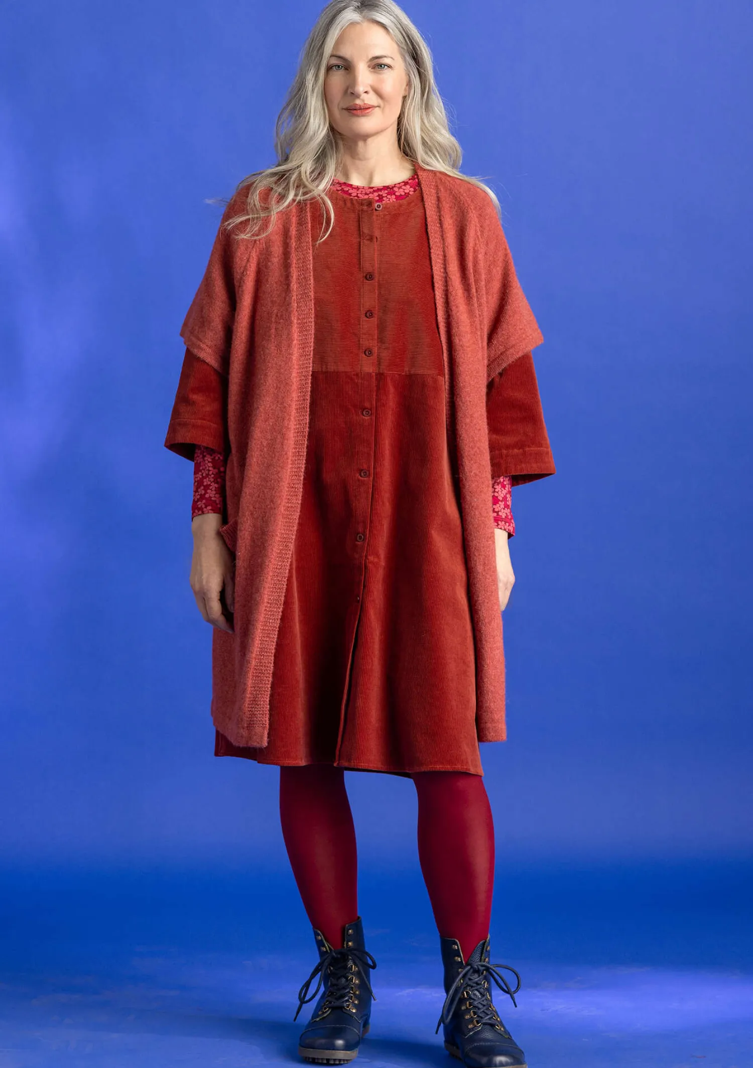 Outlet Gudrun Sjödén Langstrickjacke aus Alpakagemisch dunkelbraun-melange