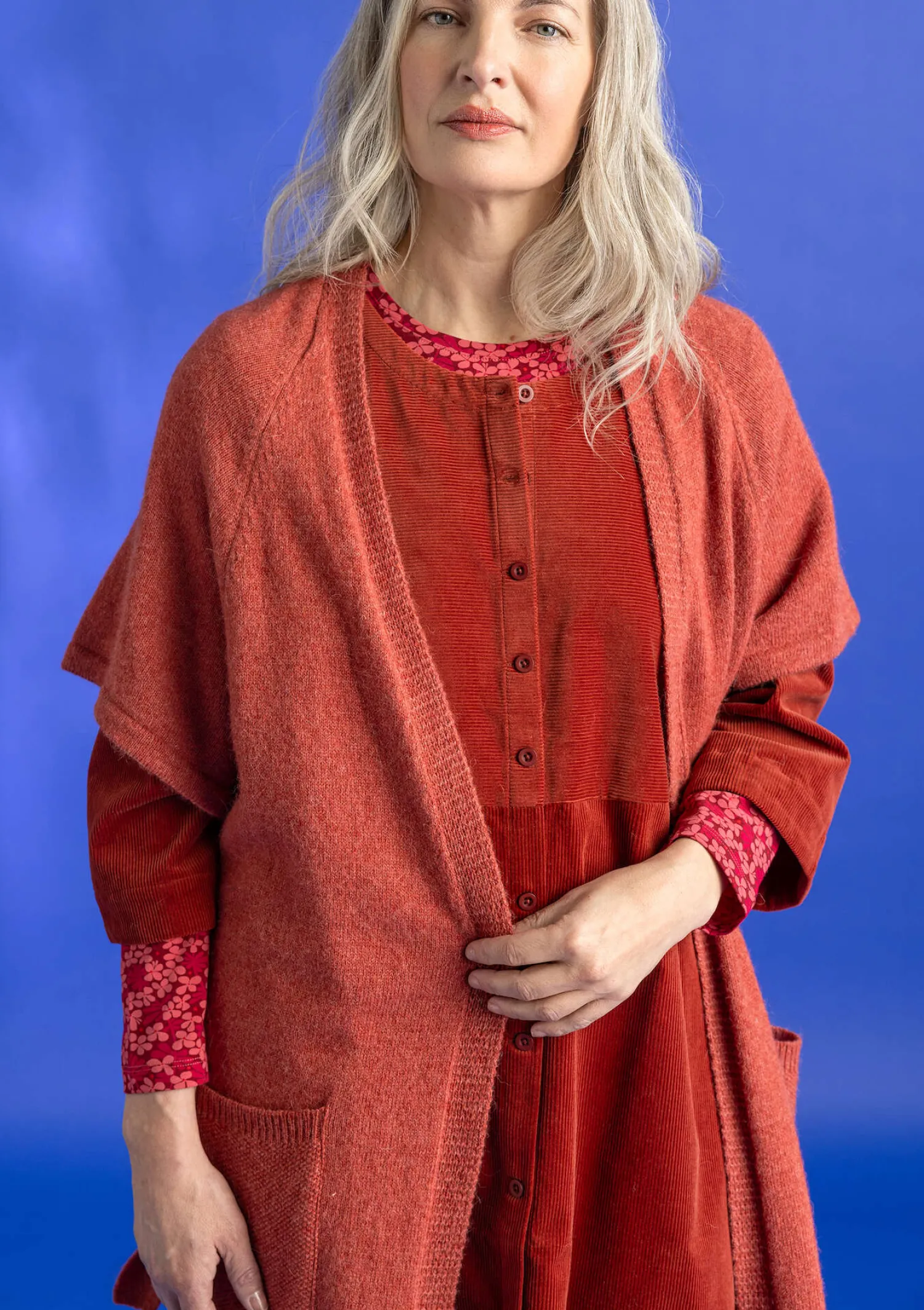 Discount Gudrun Sjödén Langstrickjacke aus Alpakagemisch indigo