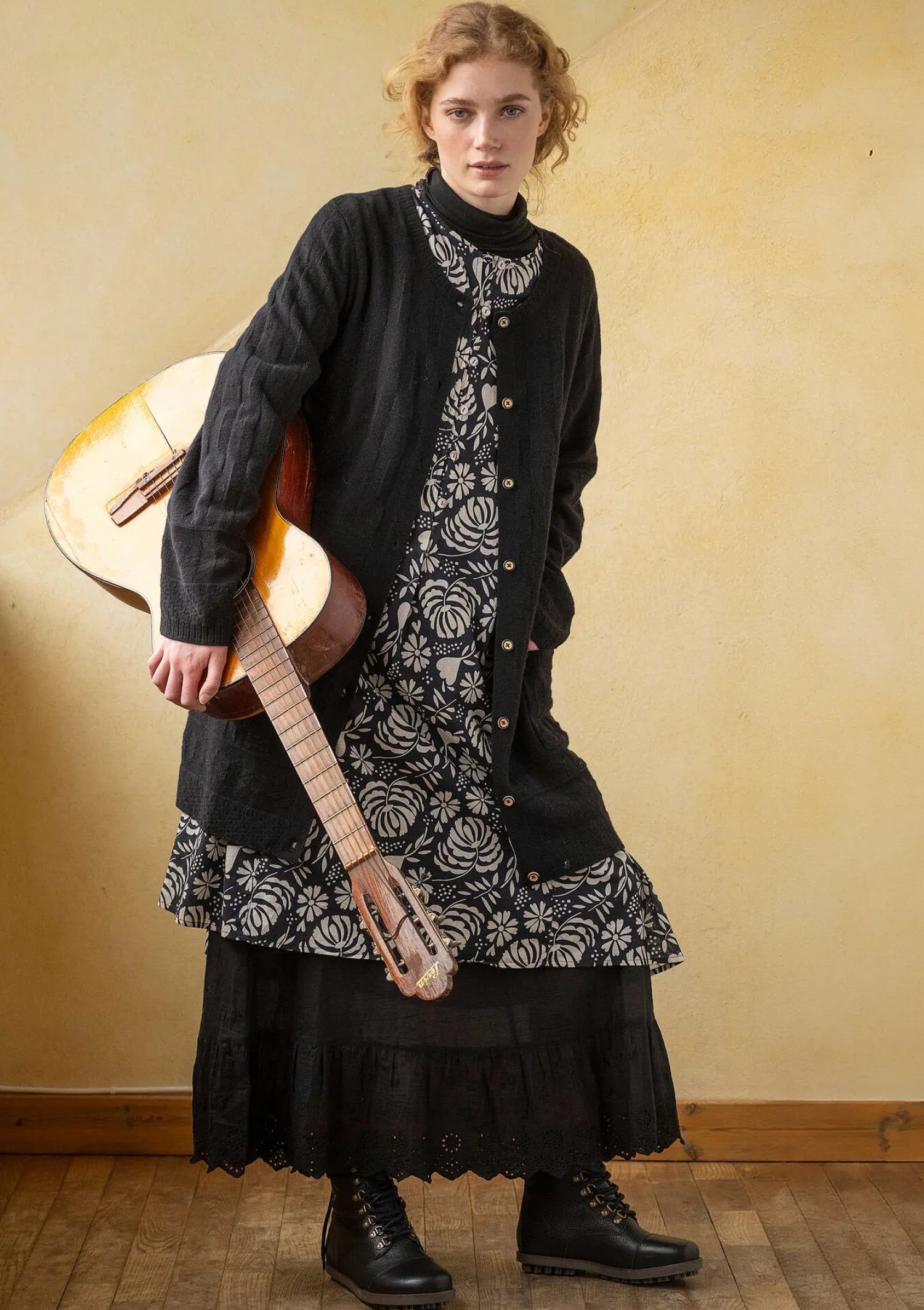 Flash Sale Gudrun Sjödén Langstrickjacke „Capella“ aus Lammwolle tomate-melange