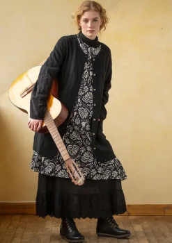 Outlet Gudrun Sjödén Langstrickjacke „Capella“ aus Lammwolle aschrosa-melange