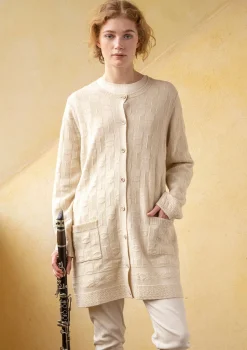 New Gudrun Sjödén Langstrickjacke „Capella“ aus Lammwolle tomate-melange