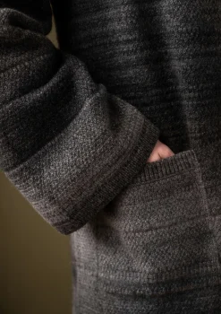 Best Gudrun Sjödén Langstrickjacke „Eckerö“ aus Space-Dye-Wolle schwarz