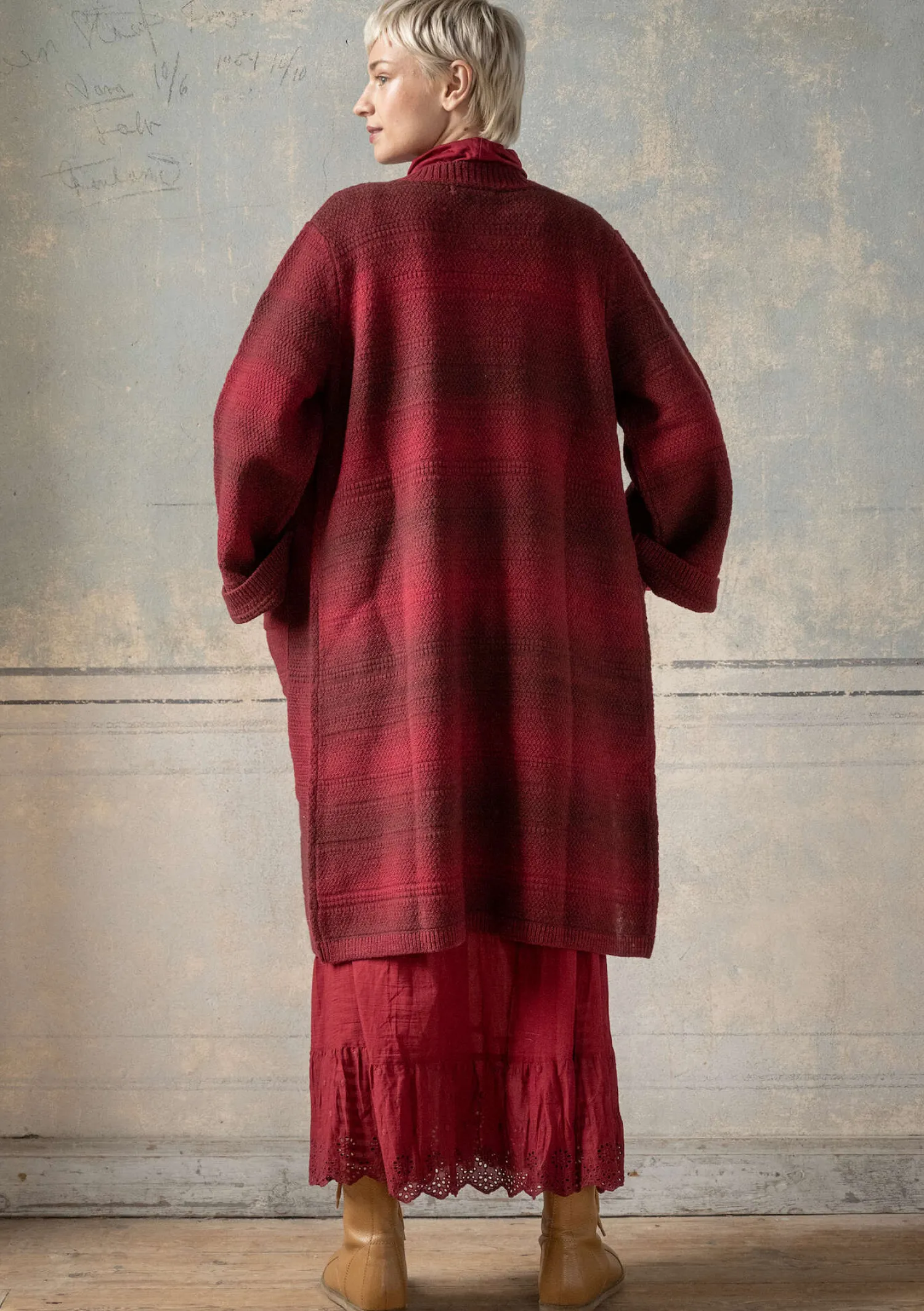 Shop Gudrun Sjödén Langstrickjacke „Eckerö“ aus Space-Dye-Wolle schwarz