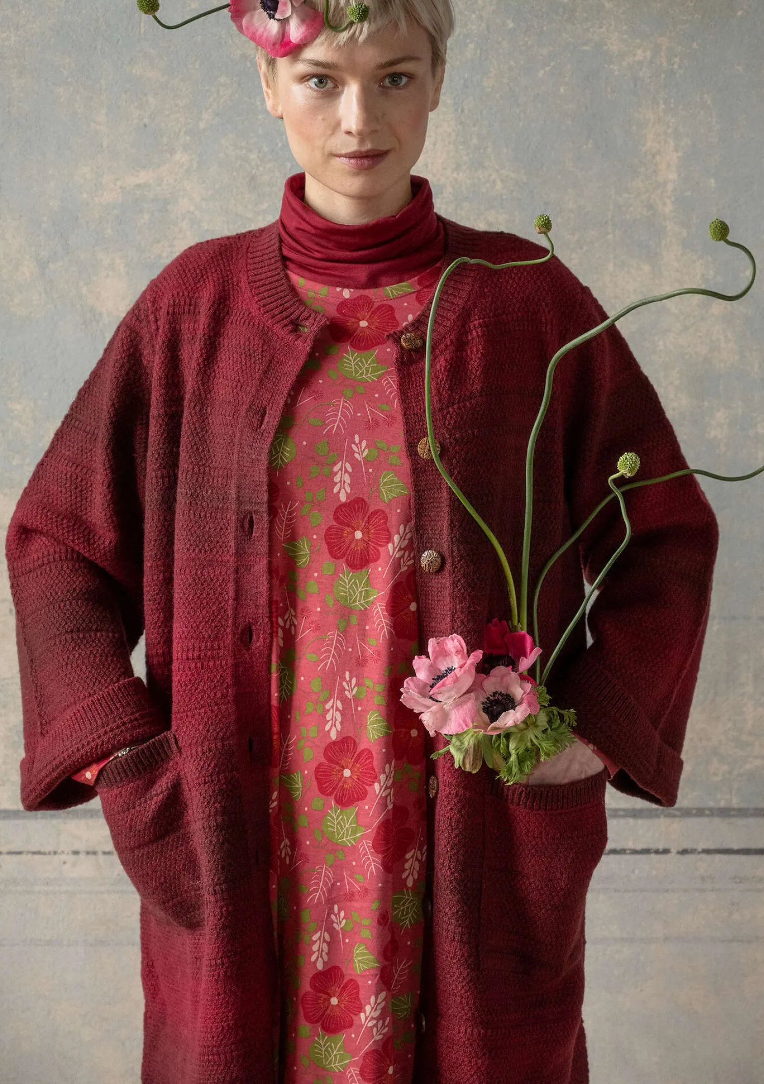 Flash Sale Gudrun Sjödén Langstrickjacke „Eckerö“ aus Space-Dye-Wolle schwarz