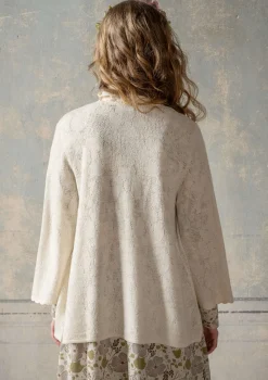 Online Gudrun Sjödén Pointelle-Strickjacke „Blomstra“ aus Bio-Wolle schwarz
