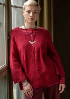 Online Gudrun Sjödén Pointelle-Strickjacke „Blomstra“ aus Bio-Wolle schwarz