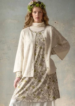 Best Gudrun Sjödén Pointelle-Strickjacke „Blomstra“ aus Bio-Wolle moosbeere