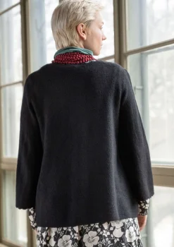 Best Gudrun Sjödén Pointelle-Strickjacke „Blomstra“ aus Bio-Wolle moosbeere