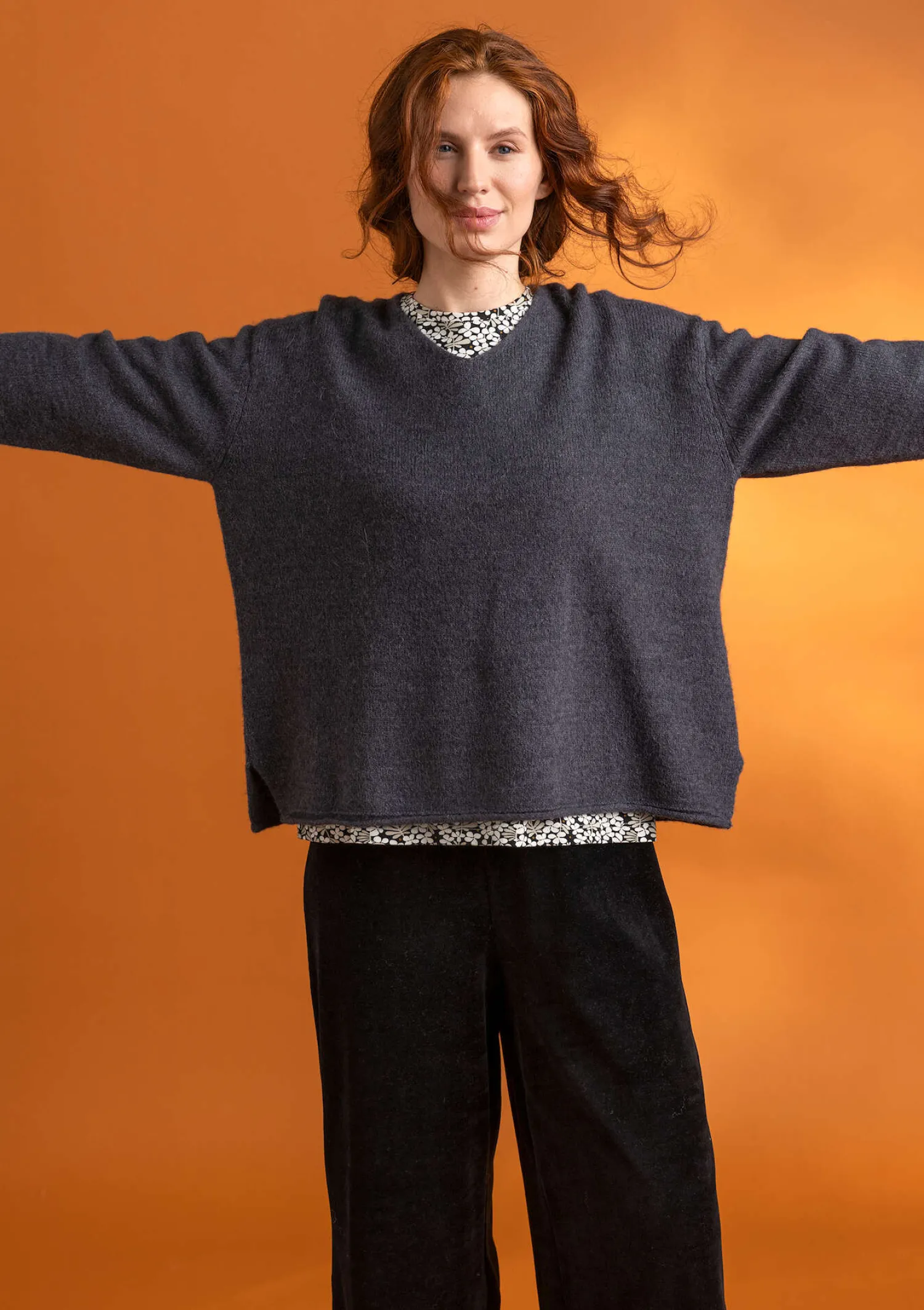 Outlet Gudrun Sjödén Pullover aus Alpakagemisch dunkelpetrol-melange
