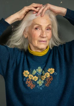 Clearance Gudrun Sjödén Pullover „Emelia“ aus Recycling-Wolle dunkelpetrol