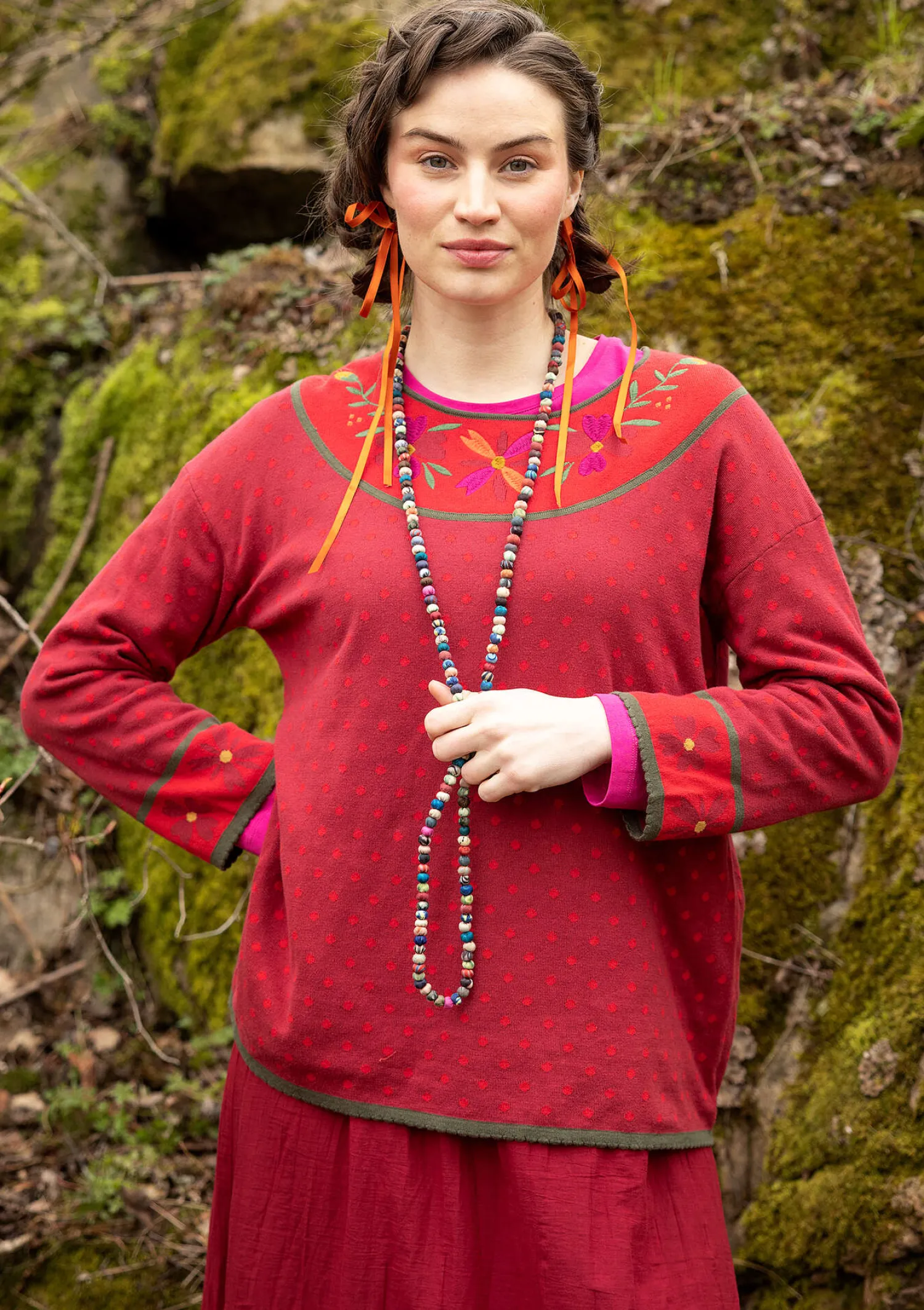 Best Gudrun Sjödén Pullover „Maria“ aus Bio-/Recycling-Baumwolle pinie