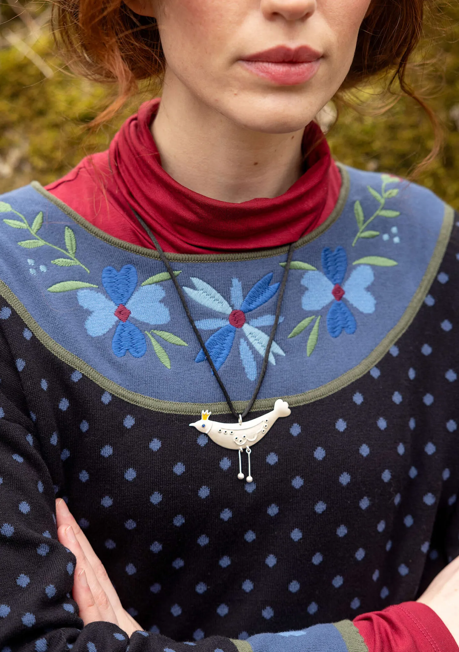 Shop Gudrun Sjödén Pullover „Maria“ aus Bio-/Recycling-Baumwolle pinie