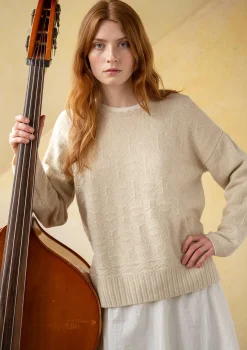 Flash Sale Gudrun Sjödén Pullover „Vega“ aus Lammwolle hellflaschengrün-genoppt