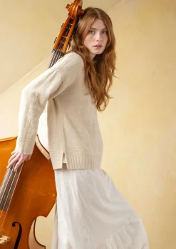Flash Sale Gudrun Sjödén Pullover „Vega“ aus Lammwolle hellflaschengrün-genoppt