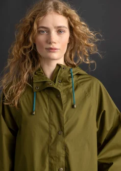 Hot Gudrun Sjödén Regenjacke „Hedda“ aus Bio-Baumwollgewebe dunkelolive
