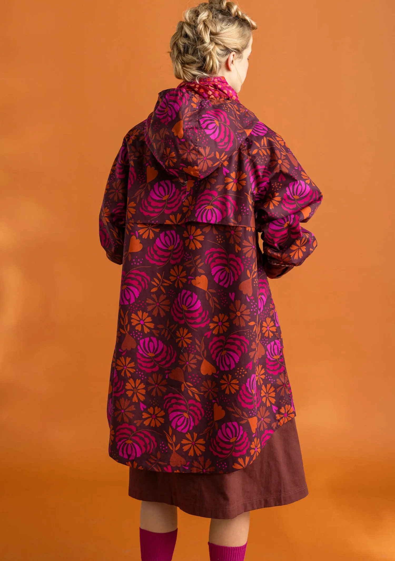 New Gudrun Sjödén Regenjacke „Hedda“ aus Bio-Baumwollgewebe schwarz-gemustert