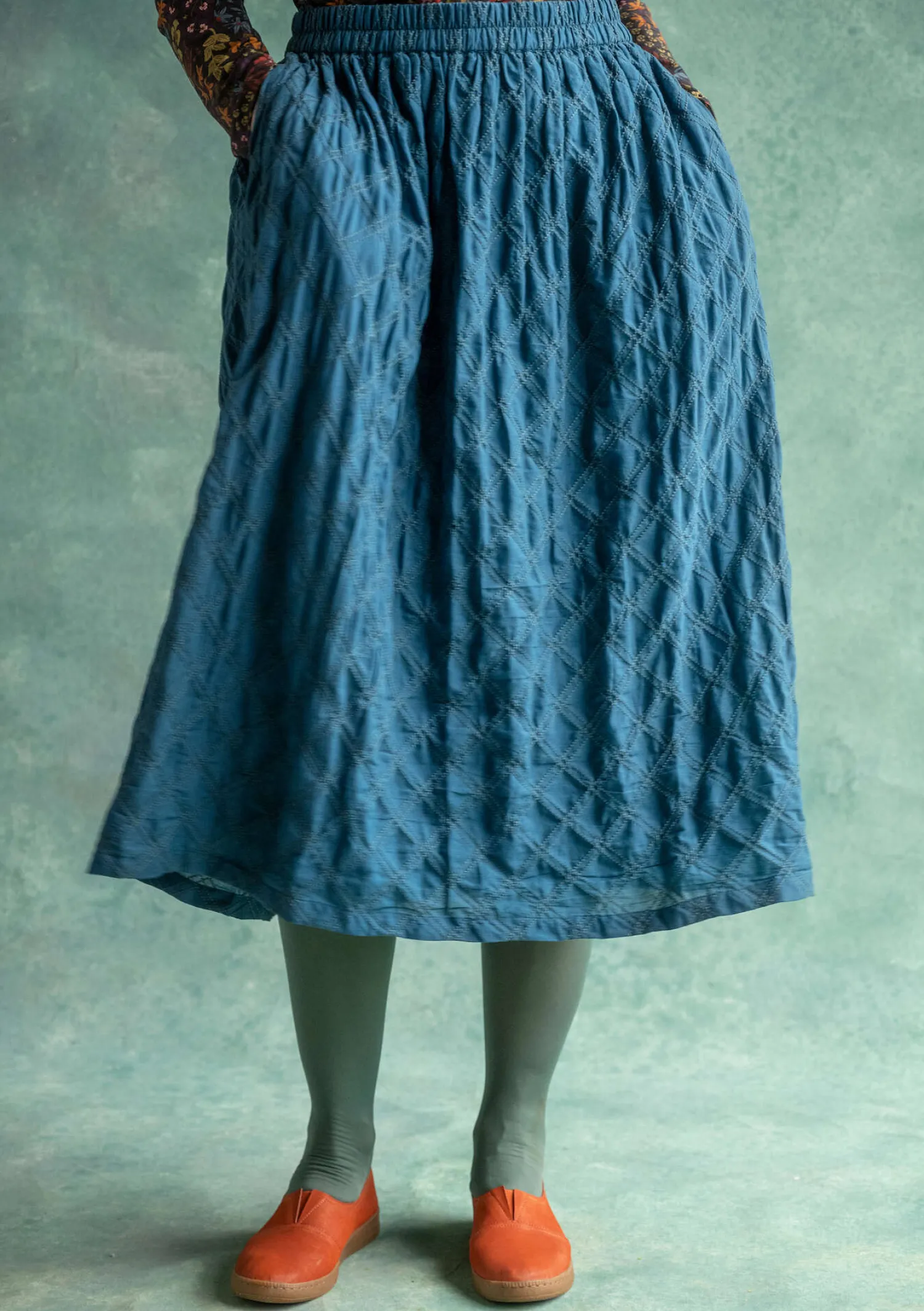 Shop Gudrun Sjödén Rock „Helga“ aus Bio-Baumwollgewebe dunkelaschgrau