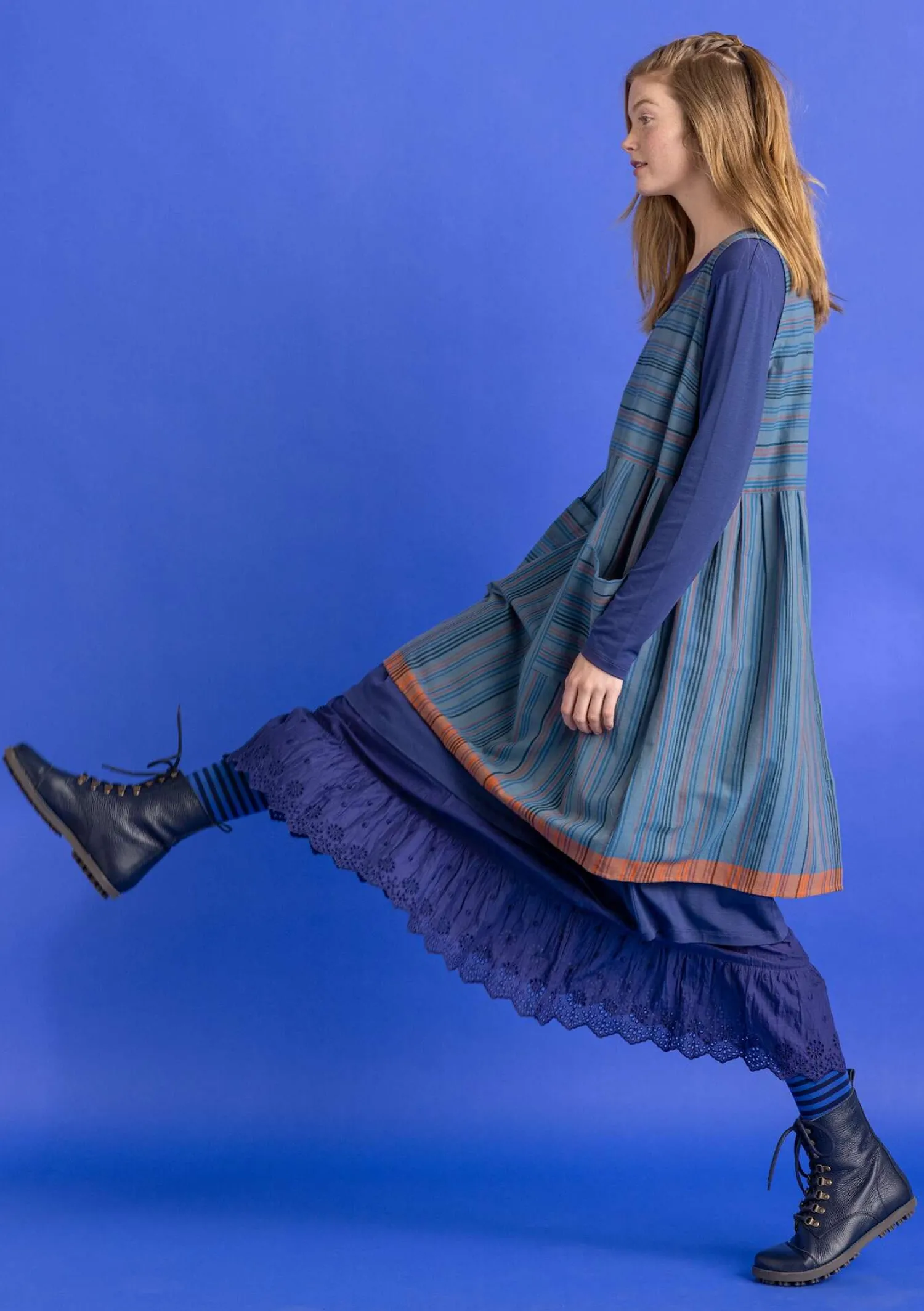 Hot Gudrun Sjödén Schürzenkleid „Ava“ aus Bio-Baumwollgewebe schwarz