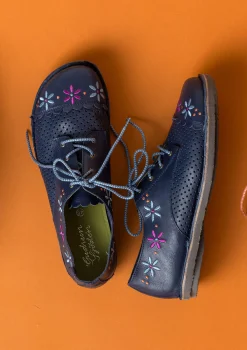 Sale Gudrun Sjödén Schuhe „Freja“ aus Nappaleder dunkelindigo