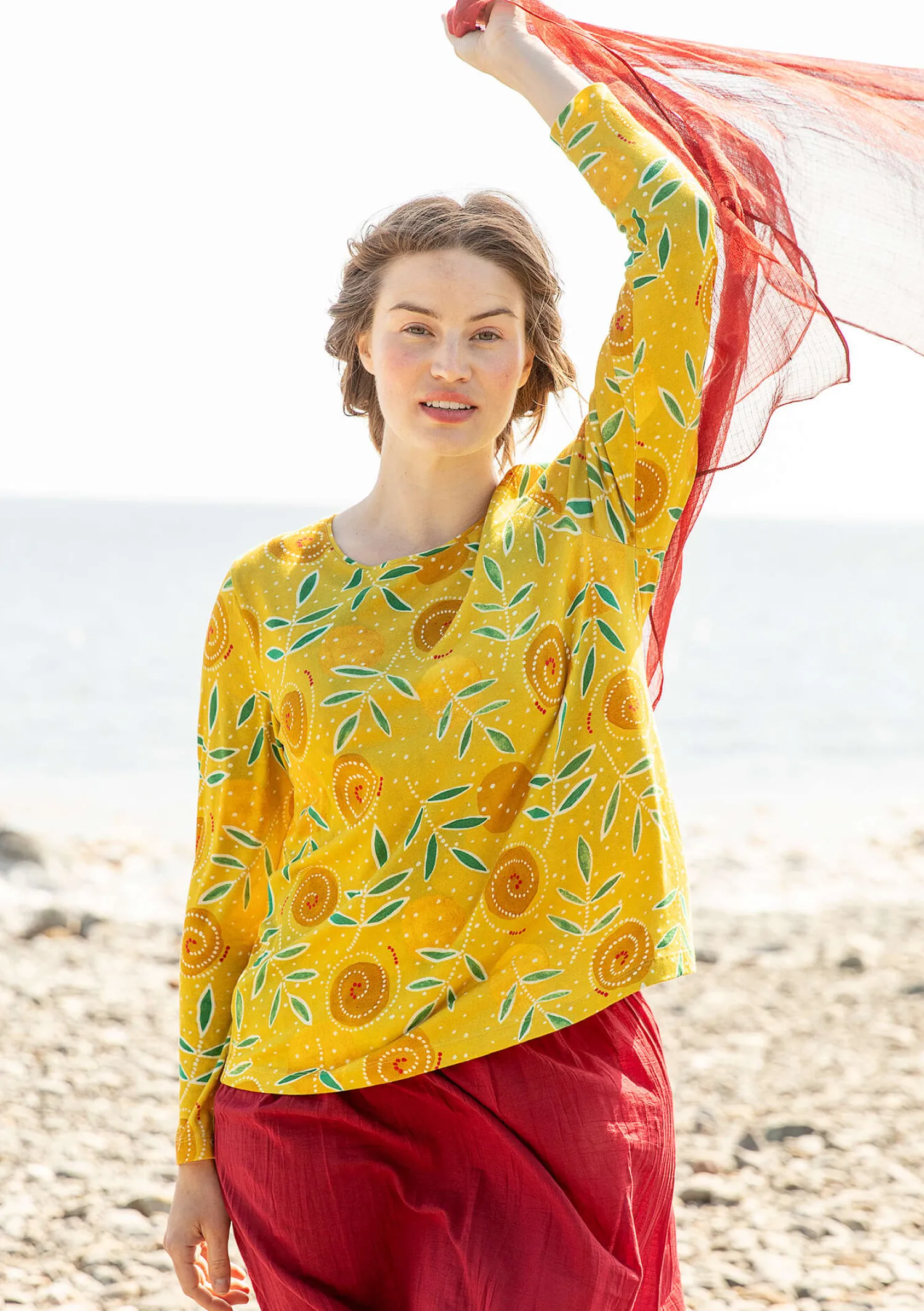 Shop Gudrun Sjödén Shirt „Bhumika“ aus Bio-Baumwolle/Modal ananas