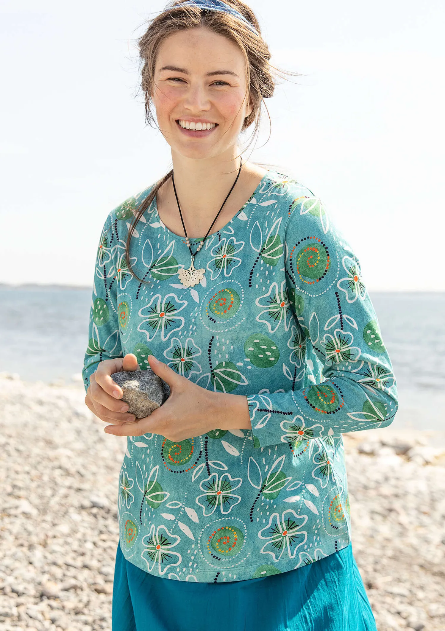 Shop Gudrun Sjödén Shirt „Bhumika“ aus Bio-Baumwolle/Modal ananas