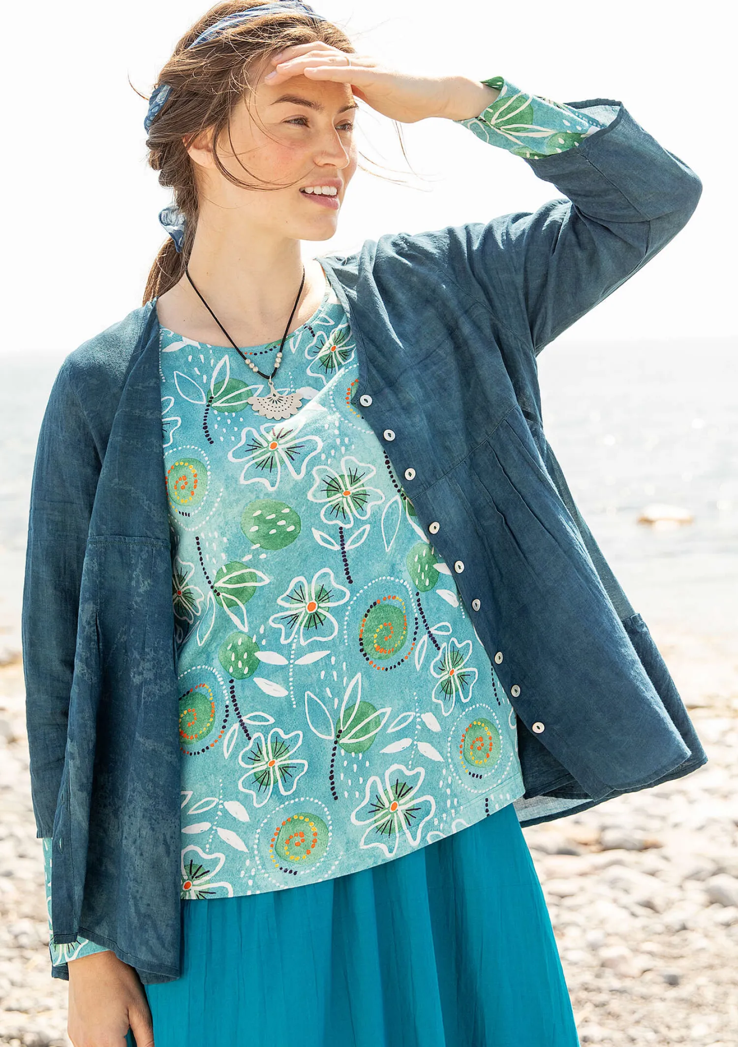 Shop Gudrun Sjödén Shirt „Bhumika“ aus Bio-Baumwolle/Modal ananas