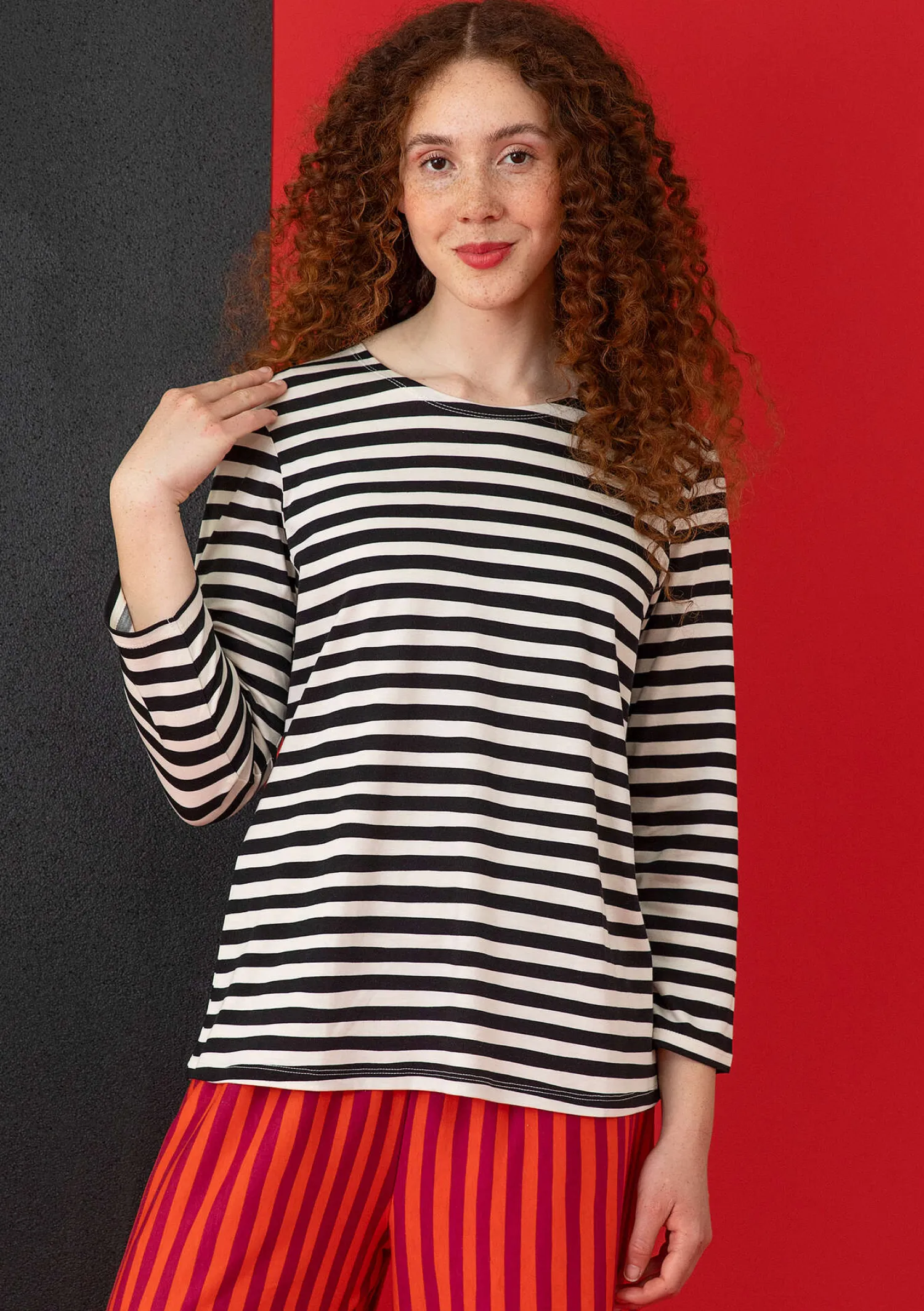Clearance Gudrun Sjödén Shirt „Mika“ aus Bio-Baumwolle/Modal schwarz
