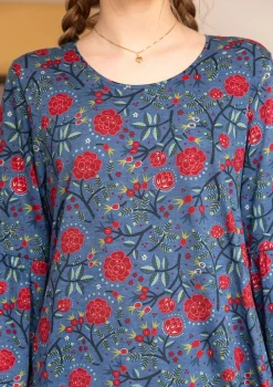 Cheap Gudrun Sjödén Shirt „Nyponros“ aus Bio-Baumwolle/Modal indigo