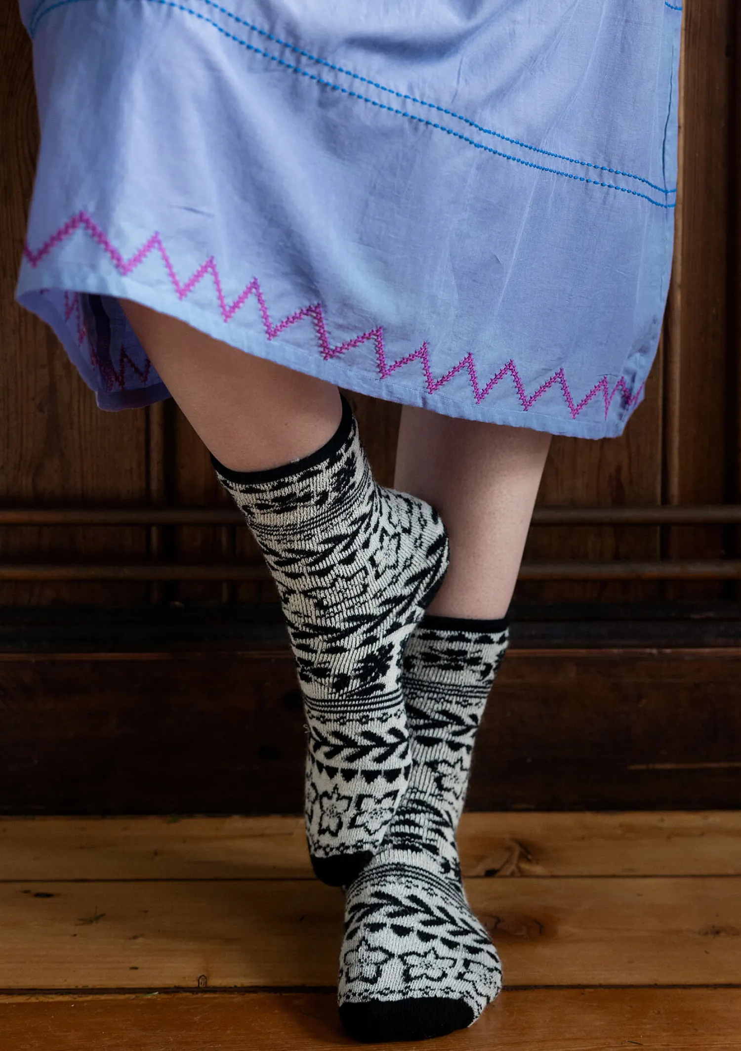 Clearance Gudrun Sjödén Socken „Twinkle“ aus Wollfrottee schwarz