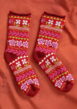 Discount Gudrun Sjödén Socken „Twinkle“ aus Wollfrottee tomate